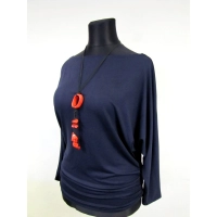 Tunika Amaya z marszczeniem na biodrach - granatowa